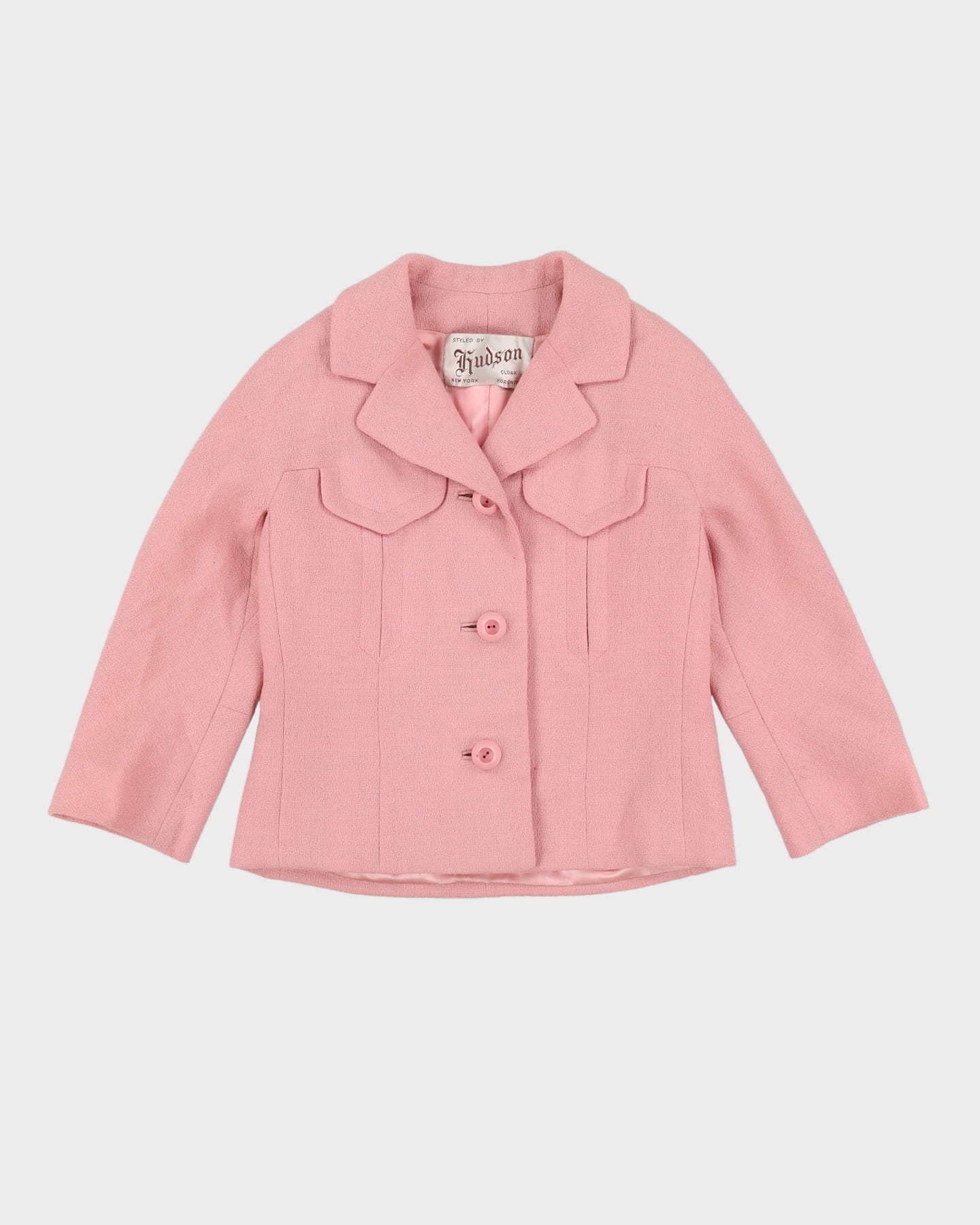 Vintage 1960s Pink Tailored Blazer Jacket - S
