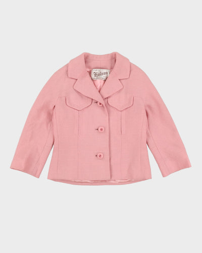 Vintage 1960s Pink Tailored Blazer Jacket - S