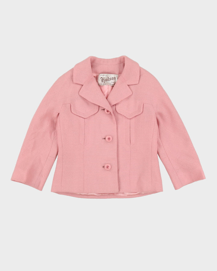 Vintage 1960s Pink Tailored Blazer Jacket - S