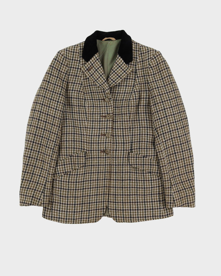 Vintage 1980s Harry Hall Green Tweed Blazer - XS