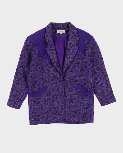 Purple And Black Patterned Jacket - L