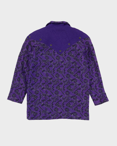 Purple And Black Patterned Jacket - L