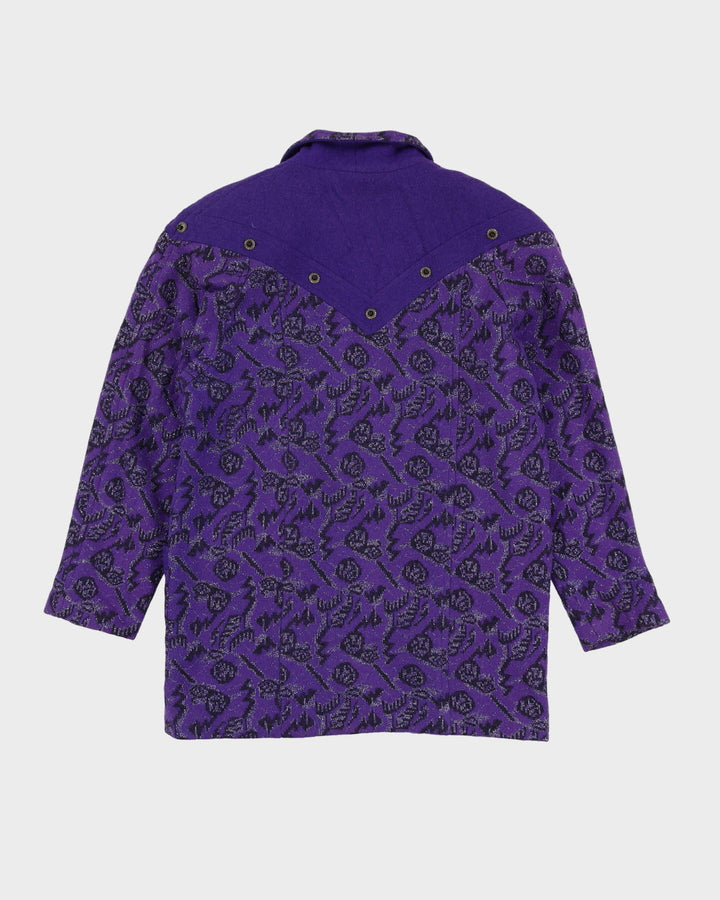 Purple And Black Patterned Jacket - L