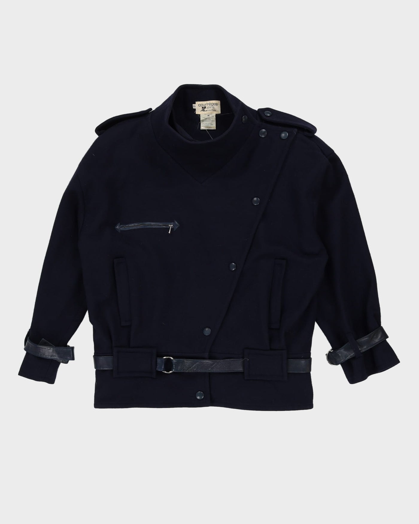Courreges Paris Navy Blue Wool Jacket - L