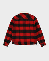 Levi's Red and Black Checked Teddy Lined Jacket - S