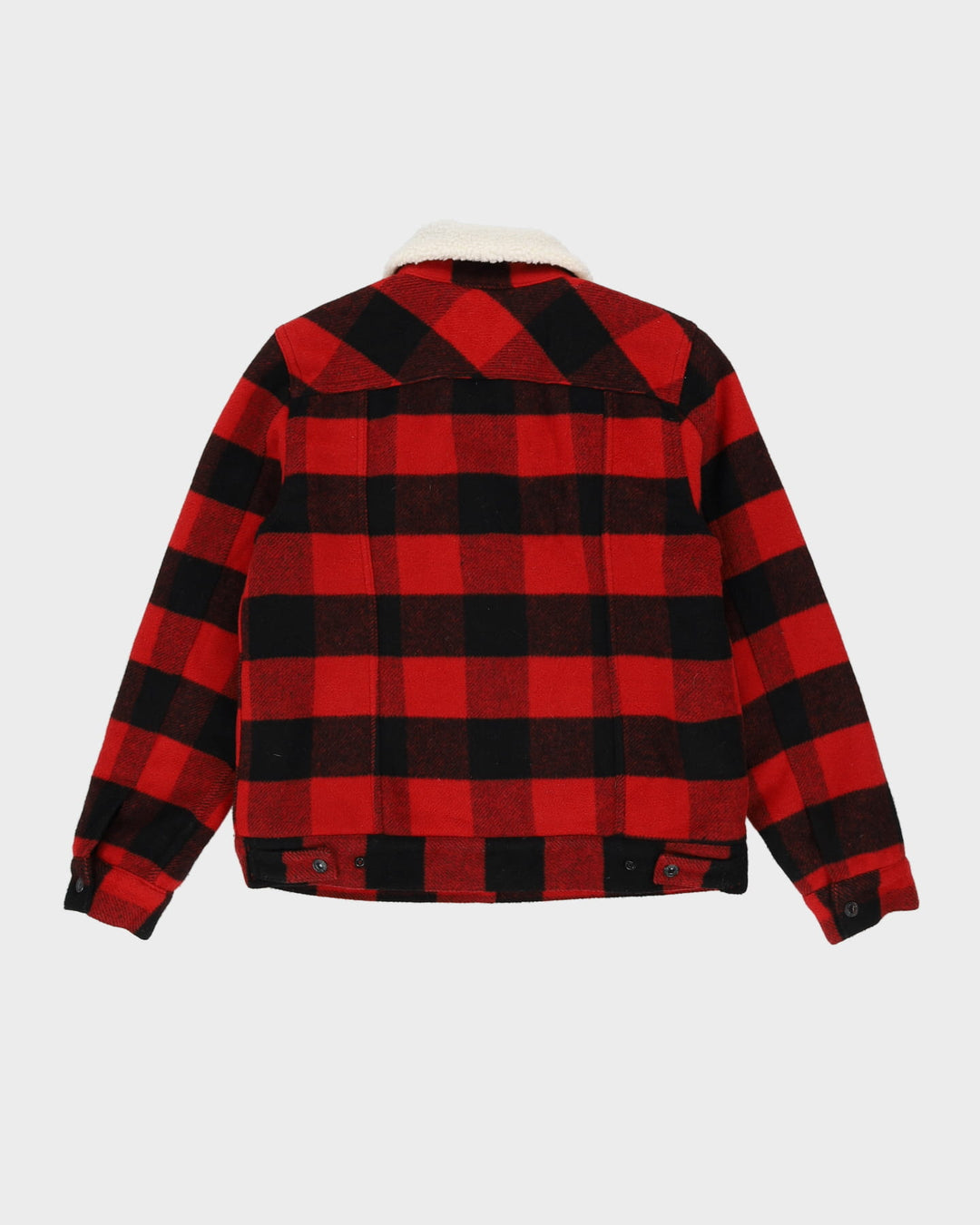 Levi s Red and Black Checked Teddy Lined Jacket S Rokit