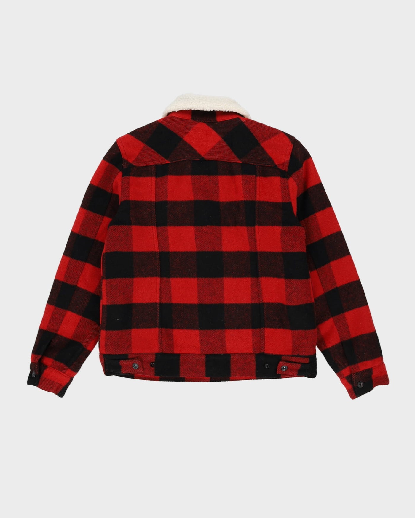 Levi's Red and Black Checked Teddy Lined Jacket - S