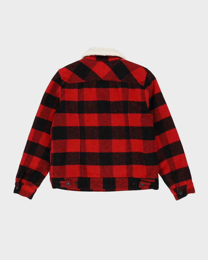 Levi's Red and Black Checked Teddy Lined Jacket - S
