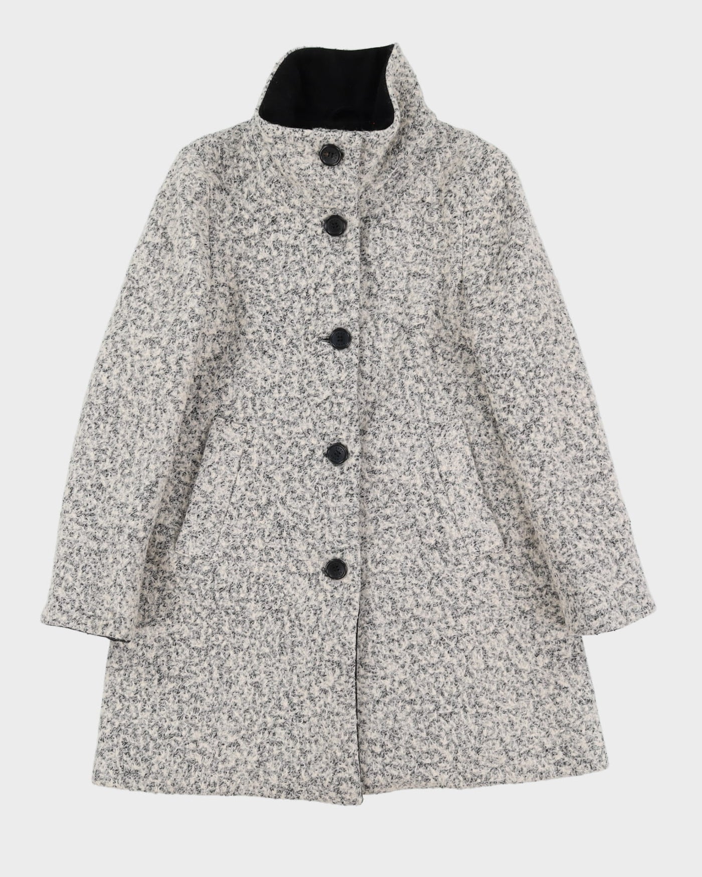 DKNY White And Black Short Overcoat - S