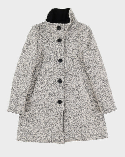 DKNY White And Black Short Overcoat - S