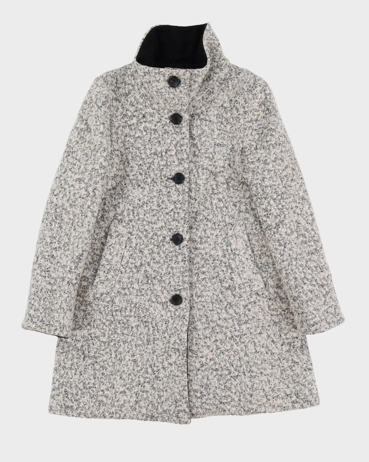 DKNY White And Black Short Overcoat - S