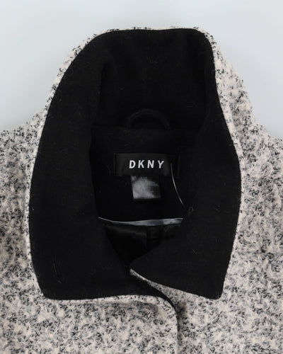 DKNY White And Black Short Overcoat - S