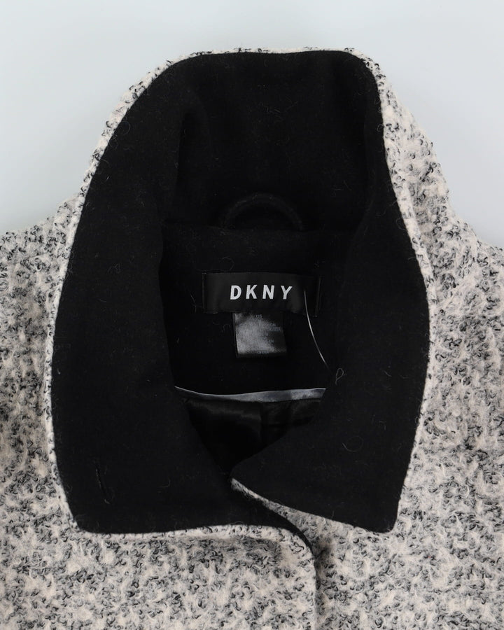DKNY White And Black Short Overcoat - S
