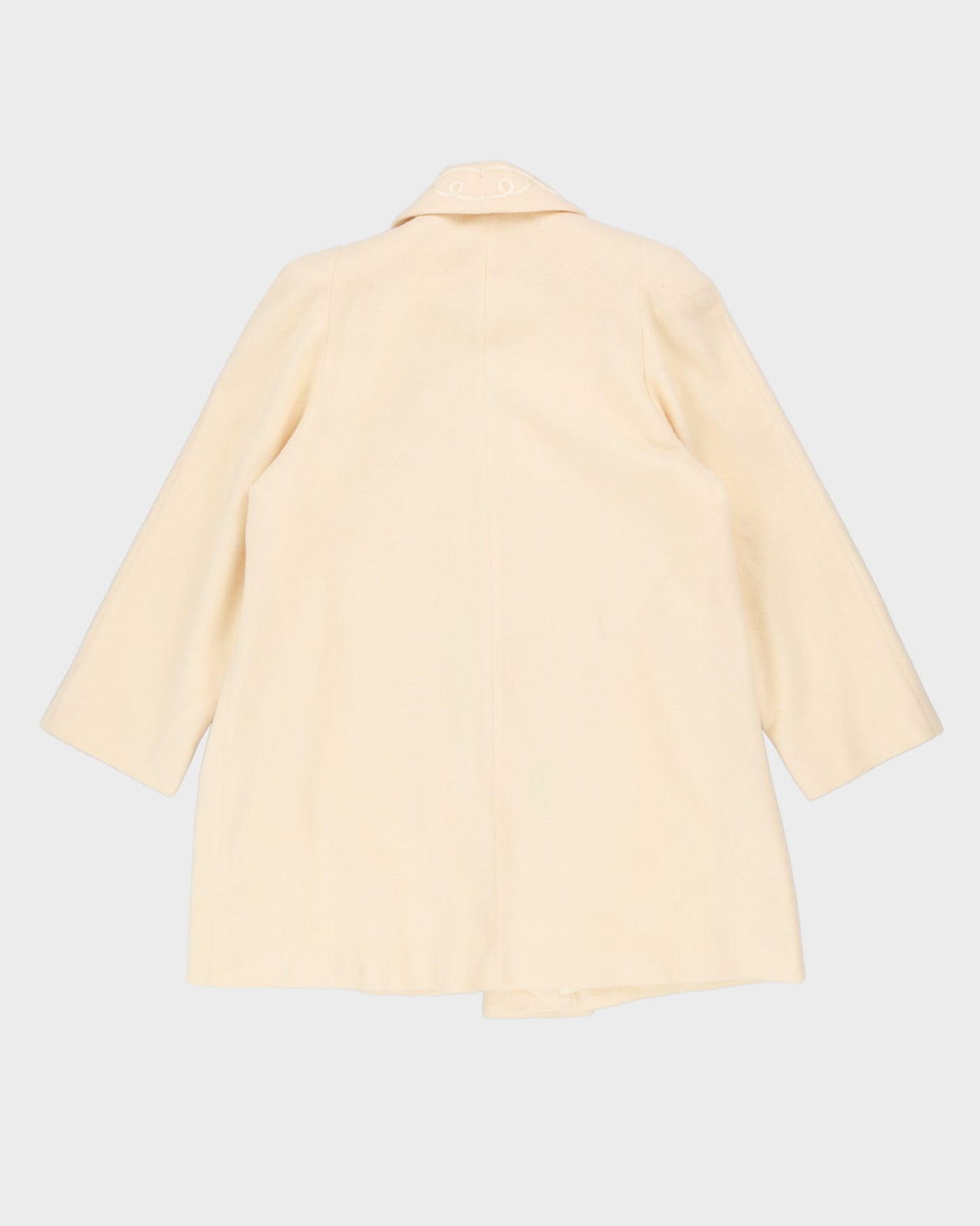 00s Cream Open-Style Short Overcoat - L