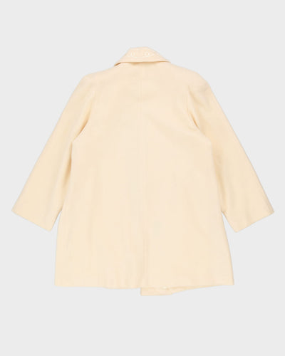 00s Cream Open-Style Short Overcoat - L