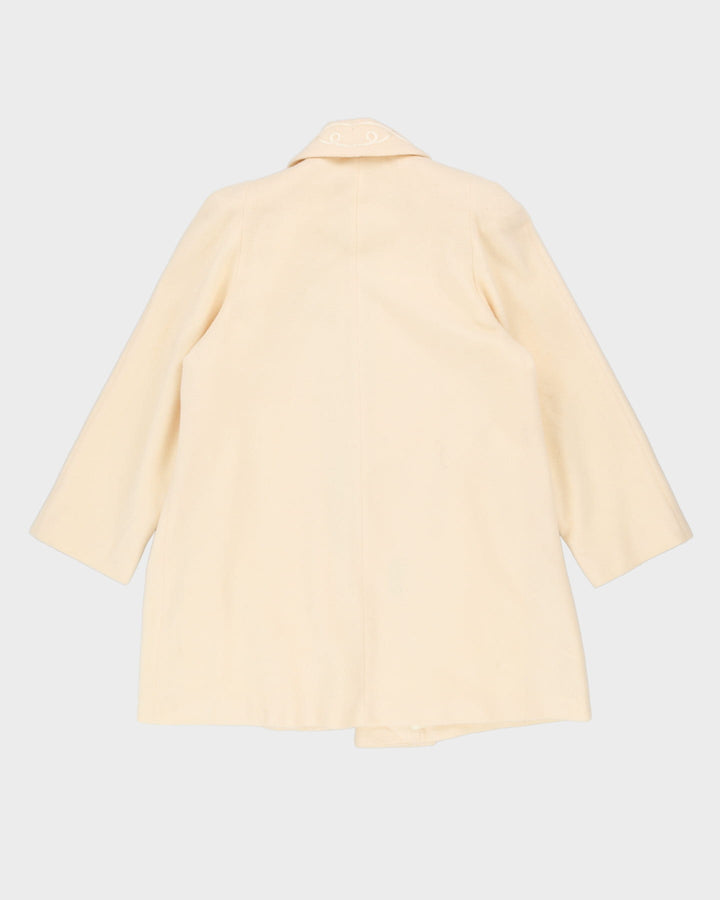 00s Cream Open-Style Short Overcoat - L