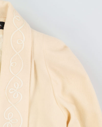 00s Cream Open-Style Short Overcoat - L