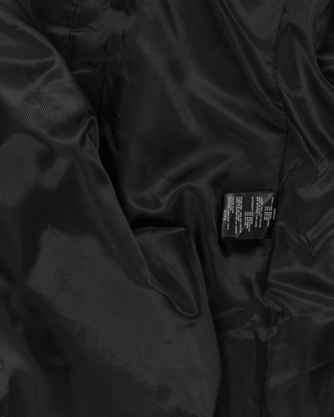 Calvin Klein Black Belted Short Overcoat - L