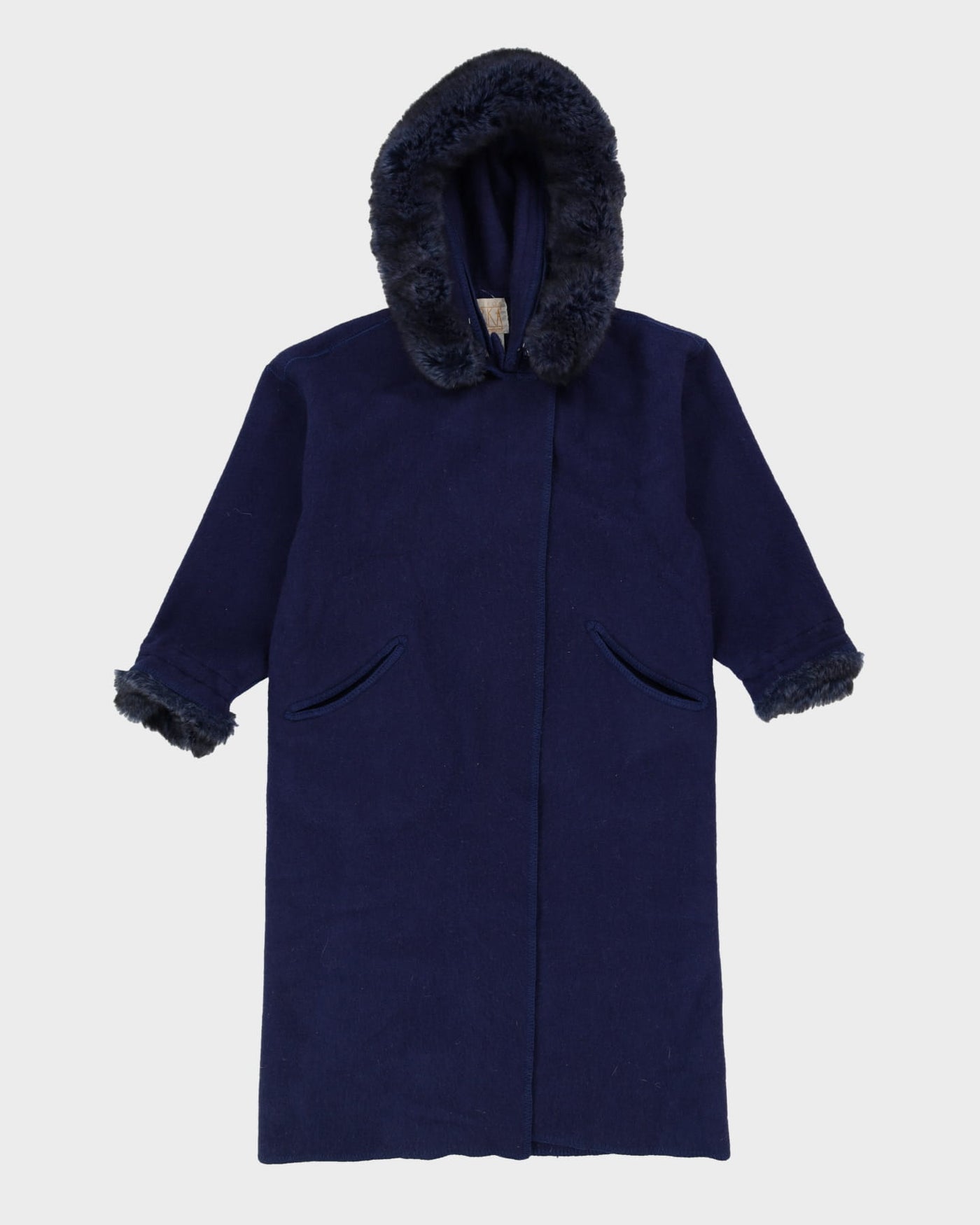 Lundstrom Laparka Blue Hooded Overcoat - L / XL