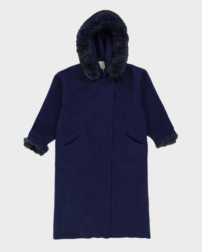 Lundstrom Laparka Blue Hooded Overcoat - L / XL