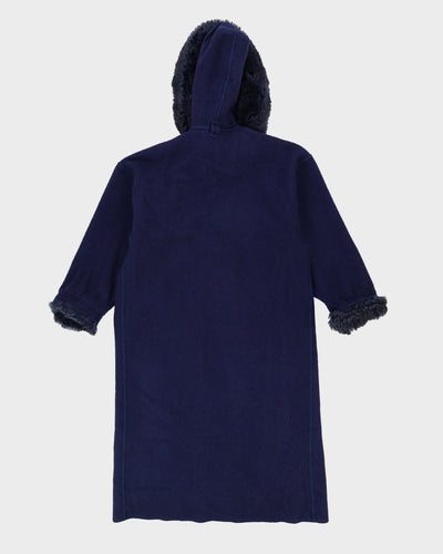 Lundstrom Laparka Blue Hooded Overcoat - L / XL