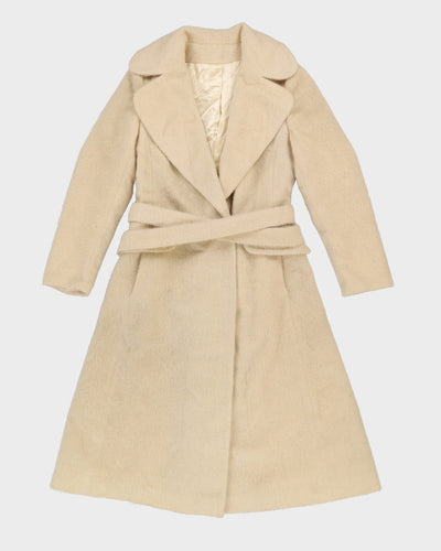 Vintage 1970s Cream Mohair Overcoat - S