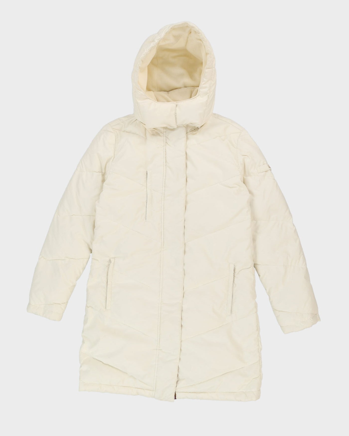 Tommy Hilfiger Cream Hooded Puffer Jacket - S