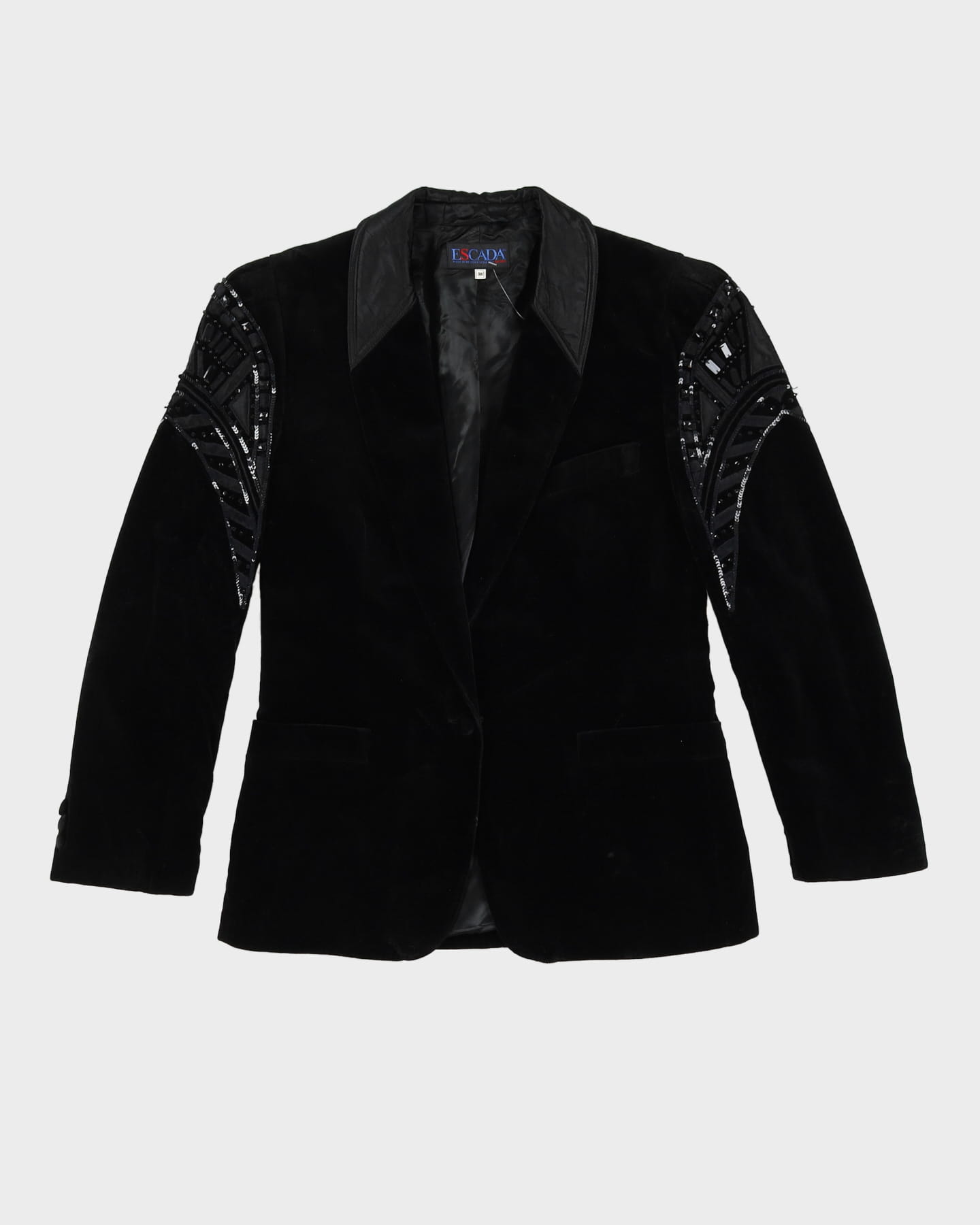 Escada Black Velvet Blazer Jacket - S
