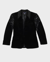 Escada Black Velvet Blazer Jacket - S