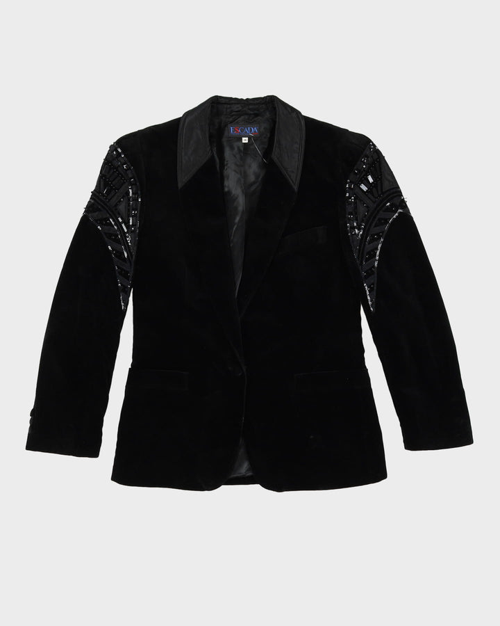 Escada Black Velvet Blazer Jacket - S