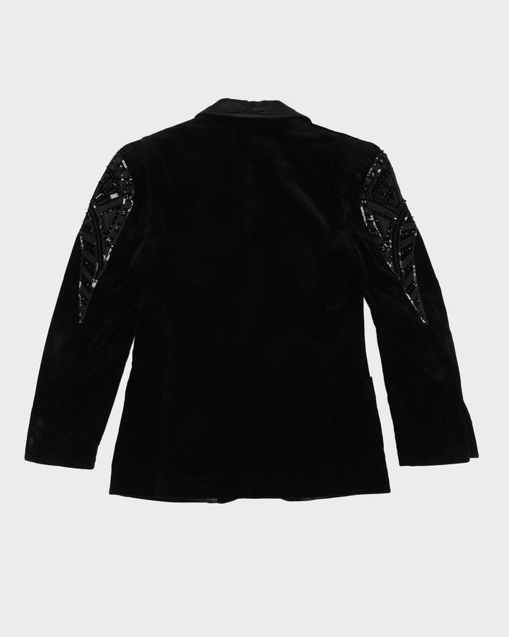 Escada Black Velvet Blazer Jacket - S