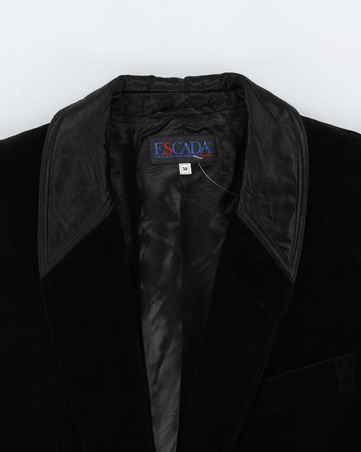 Escada Black Velvet Blazer Jacket - S