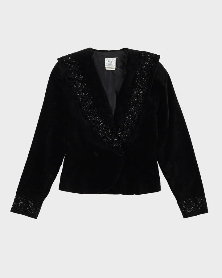 Laura Ashley Black Velvet Blazer Jacket - XS