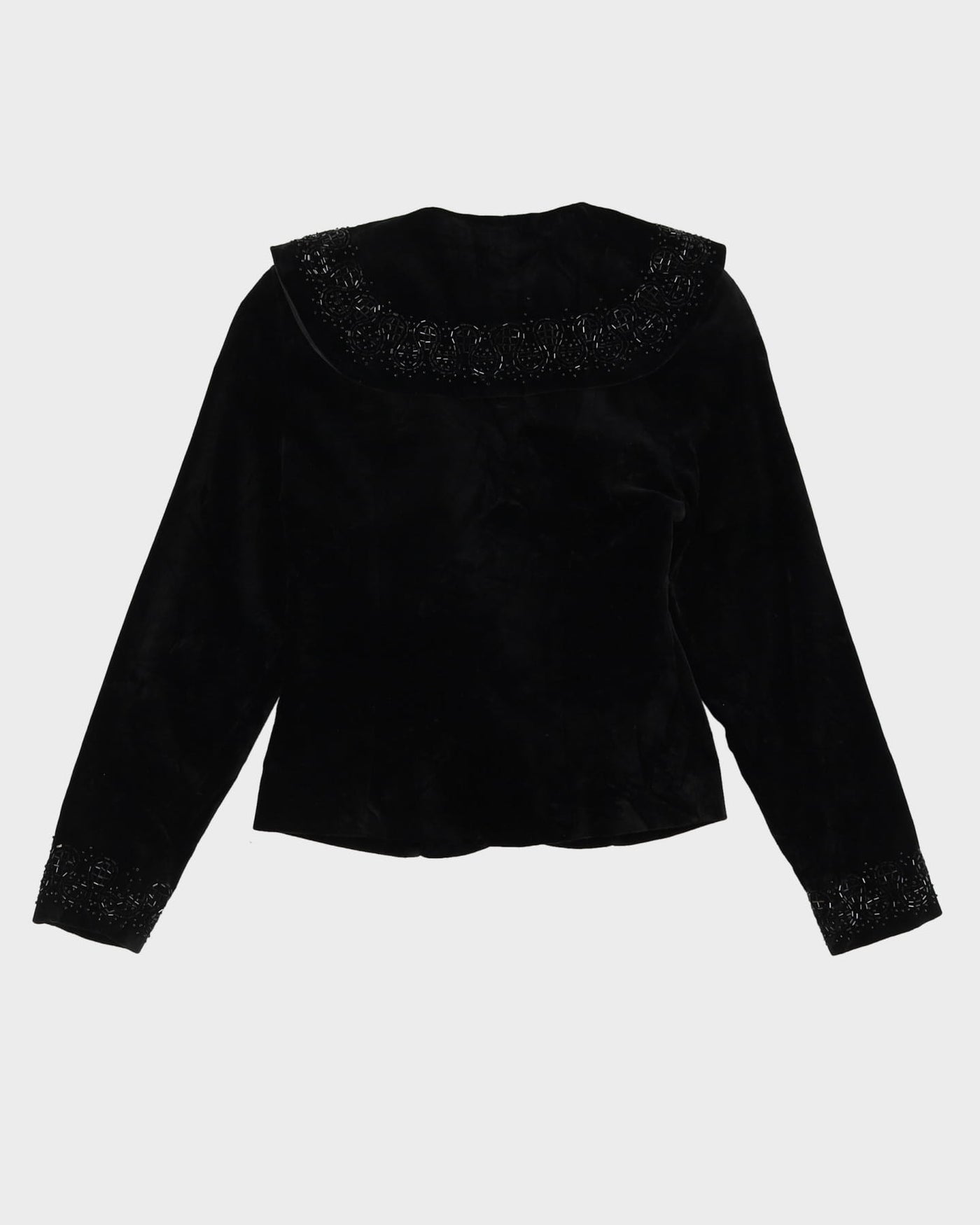 Laura Ashley Black Velvet Blazer Jacket - XS