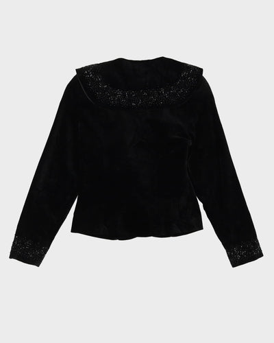 Laura Ashley Black Velvet Blazer Jacket - XS