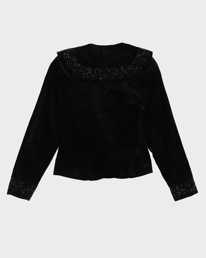 Laura Ashley Black Velvet Blazer Jacket - XS