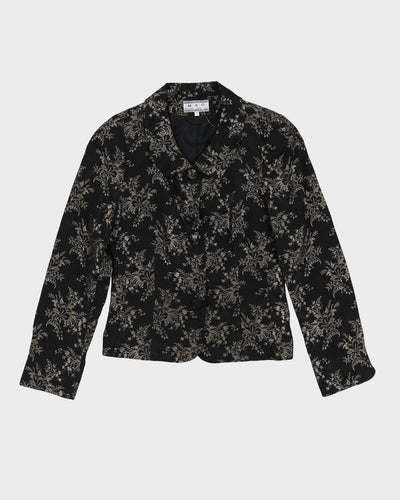 Black With Gold Brocade Blazer - XS