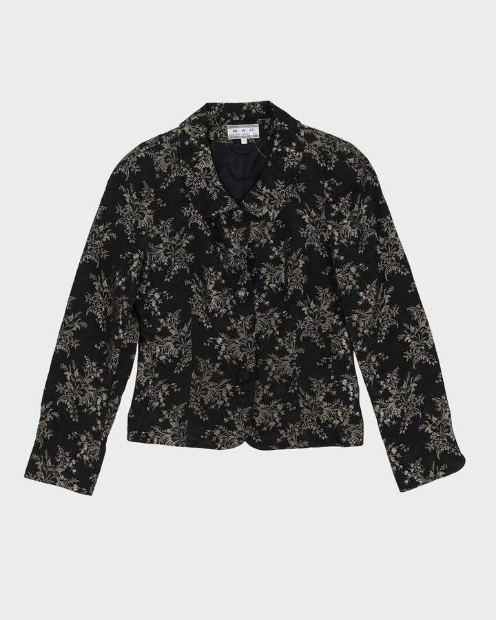 Black With Gold Brocade Blazer - XS