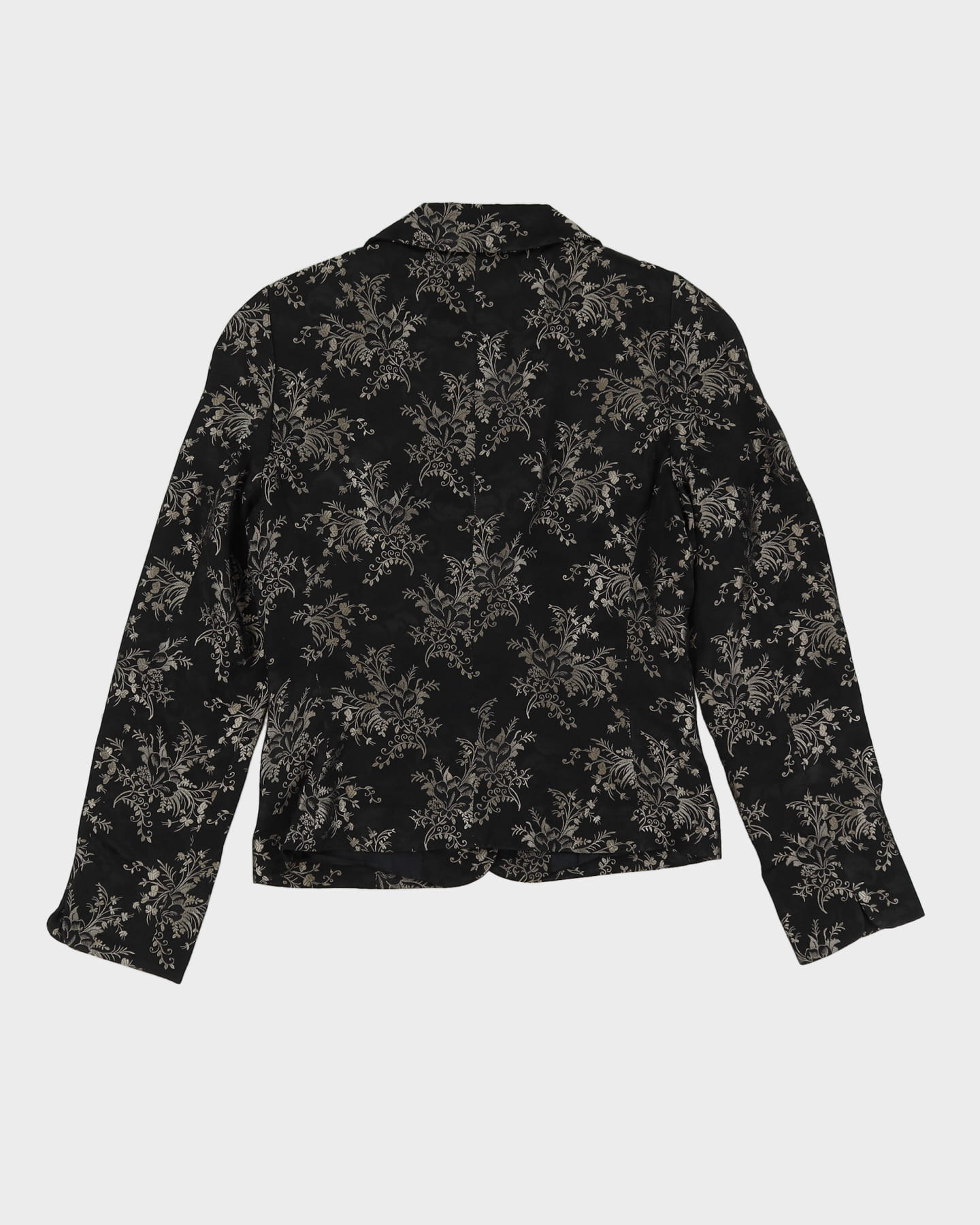 Black With Gold Brocade Blazer - XS