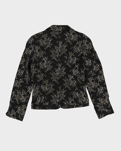 Black With Gold Brocade Blazer - XS