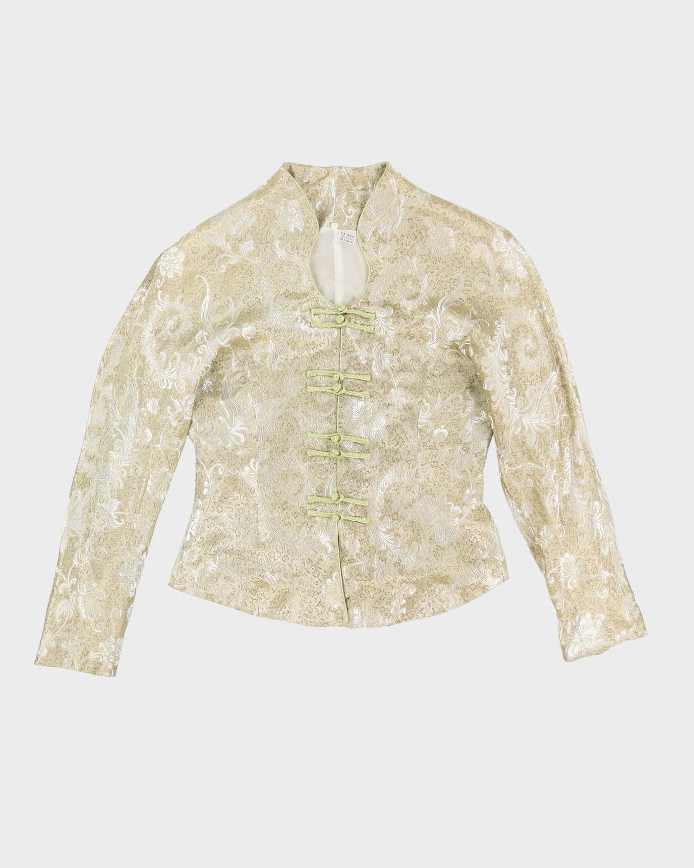 Gold Brocade Fitted Blazer - S