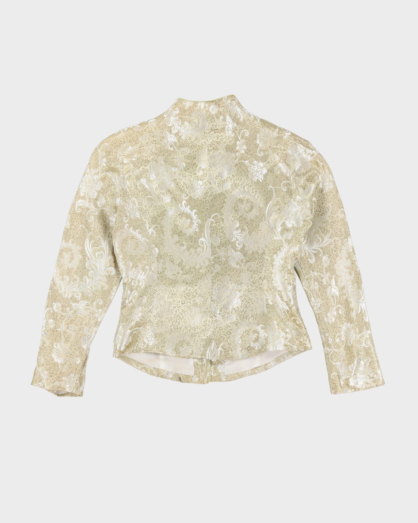 Gold Brocade Fitted Blazer - S