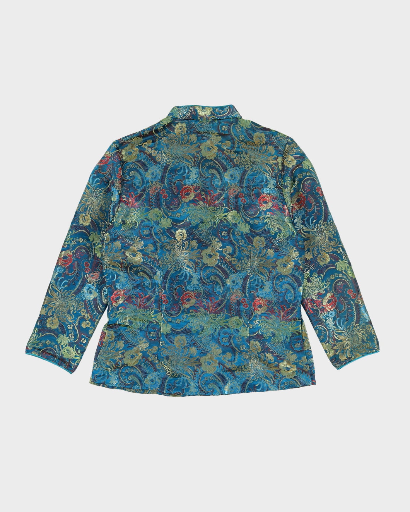 Blue Brocade Cheongsam Jacket - S