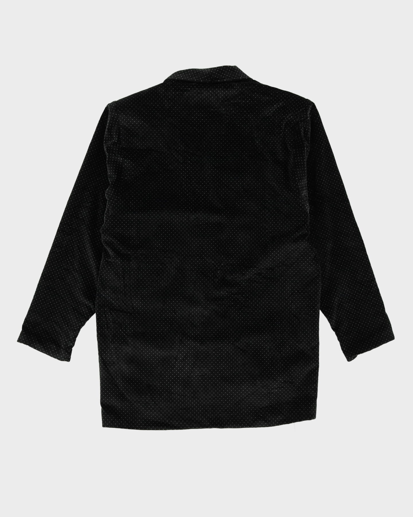 Black Velvet With White Dots Blazer Jacket - M