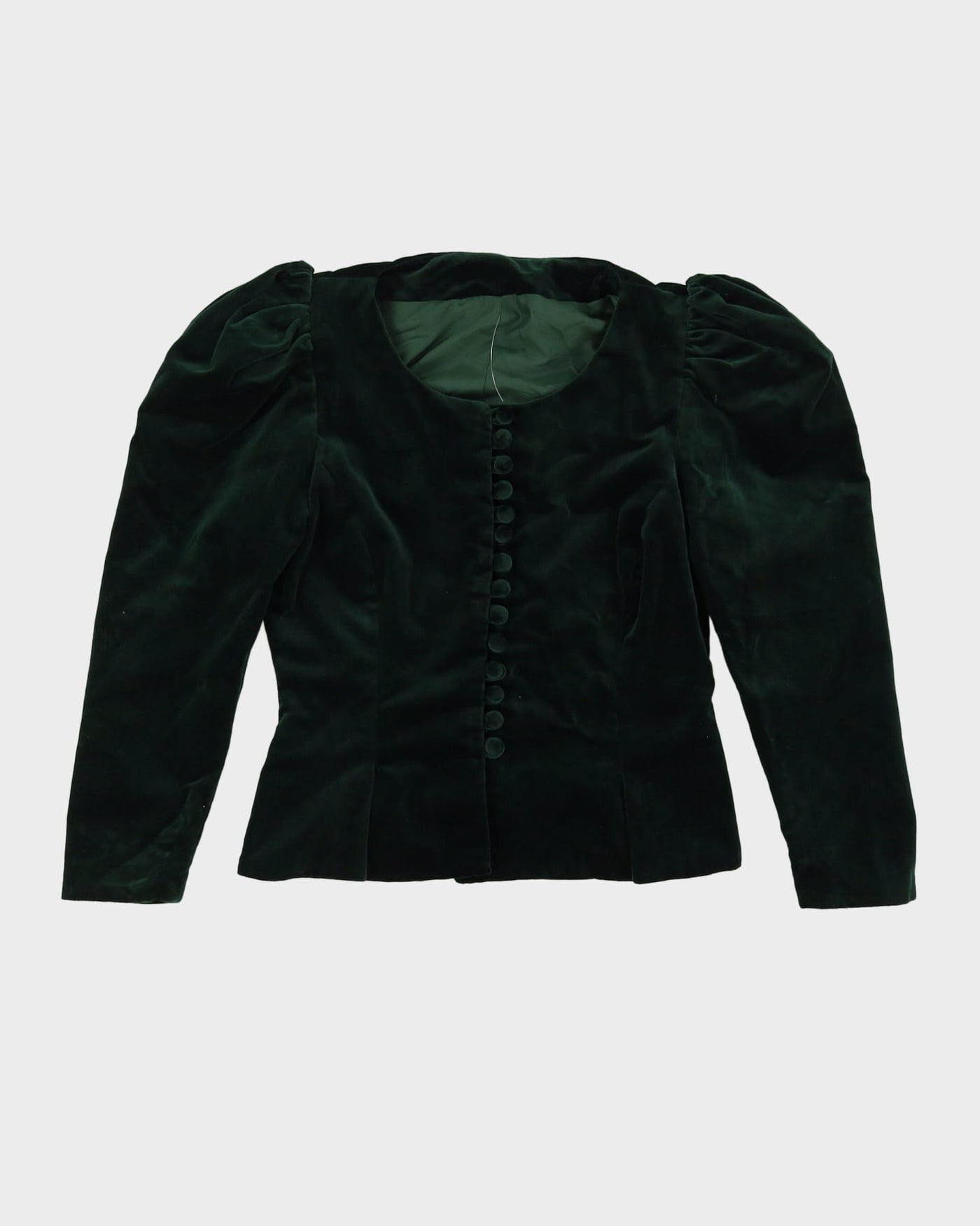 Green Velvet Fitted Jacket - S