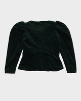Green Velvet Fitted Jacket - S