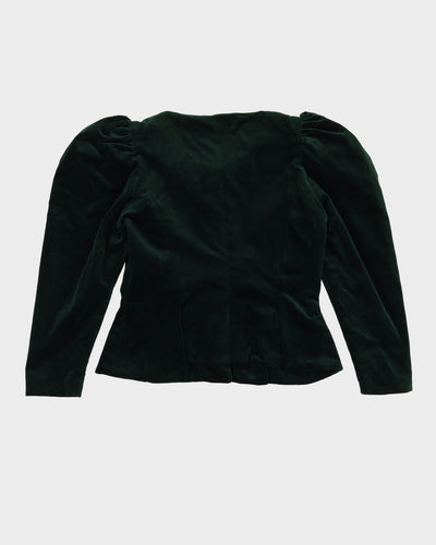 Green Velvet Fitted Jacket - S