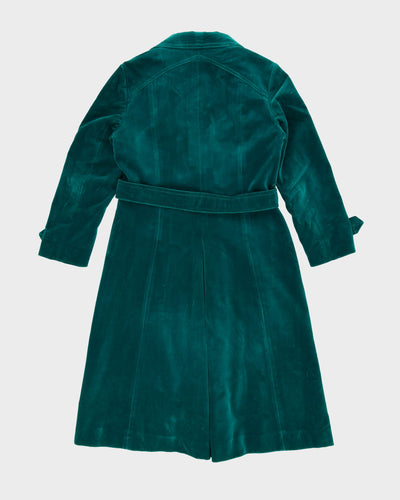 Vintage 1970s Emerald Green Velvet Coat - S / M