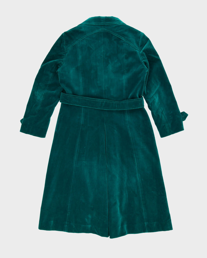 Vintage 1970s Emerald Green Velvet Coat - S / M