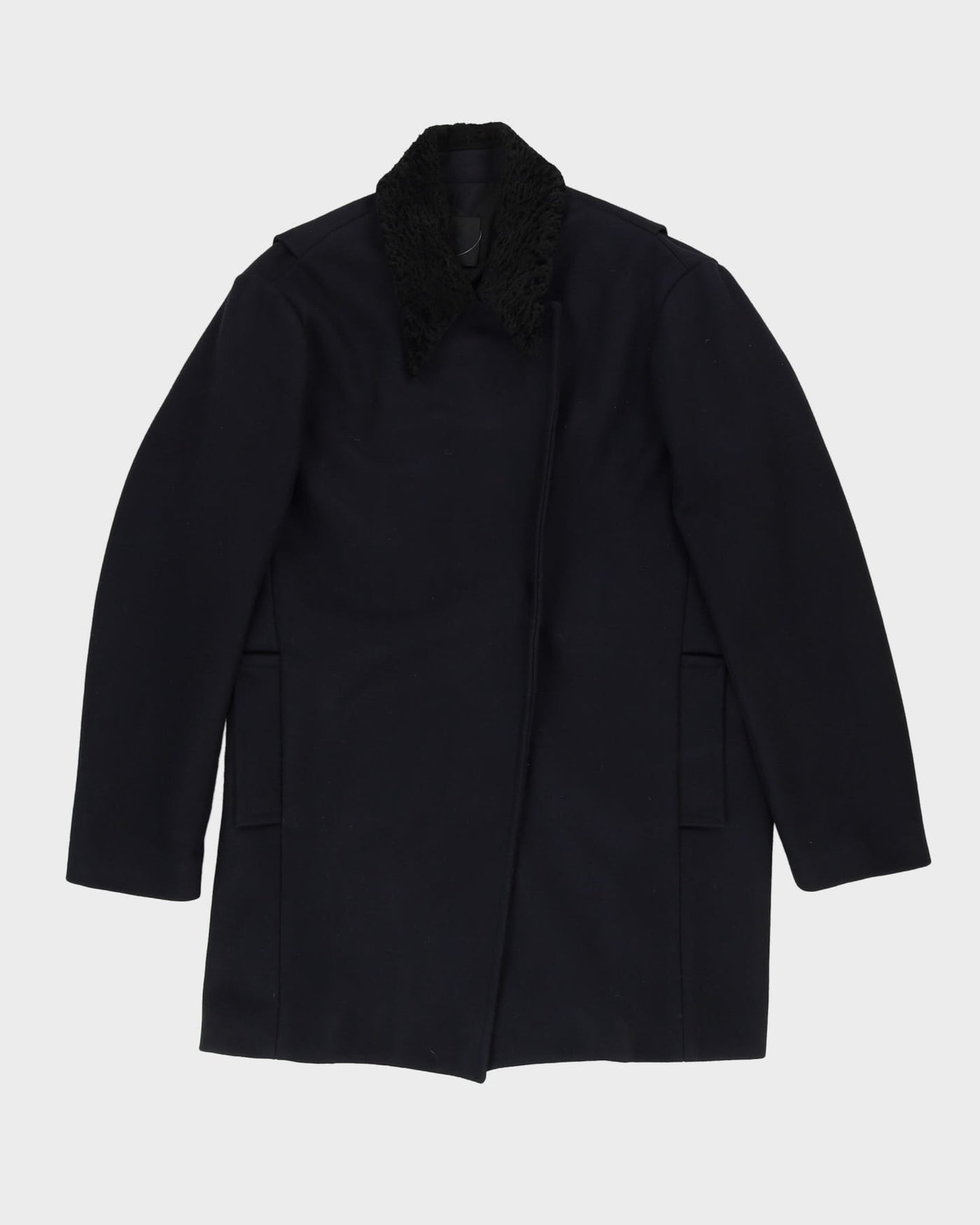 A.L.C. Navy Wool Short Overcoat - L